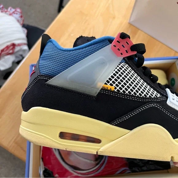 Air Jordan 4 Retro SP Black Blue Red with Cream Sole - Picture 9 of 9